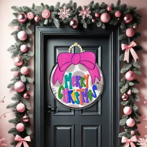 Merry Christmas Bow Doorhanger