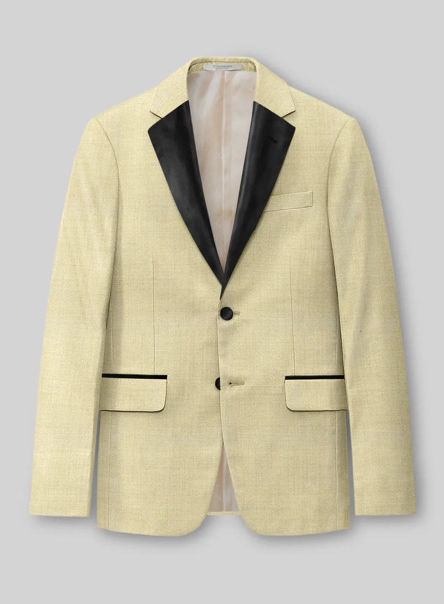 Napolean Spring Latte Beige Wool Tuxedo Jacket