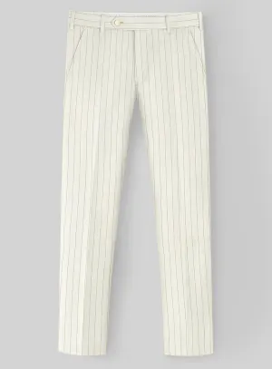 Napolean Tullio Stripe Ivory Wool Pants