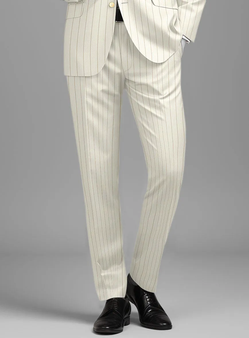 Napolean Tullio Stripe Ivory Wool Pants