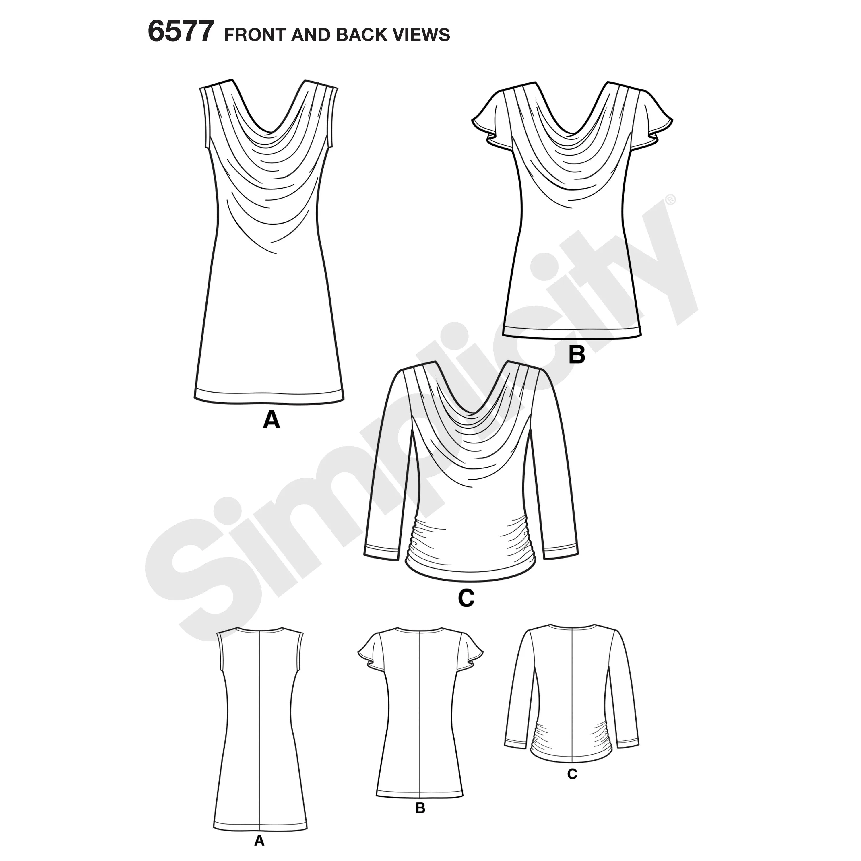 Newlook Pattern 6577 Misses' Knit Tops