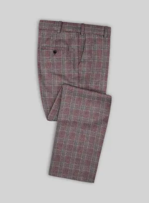 Noble Anton Check Wool Silk Linen Pants