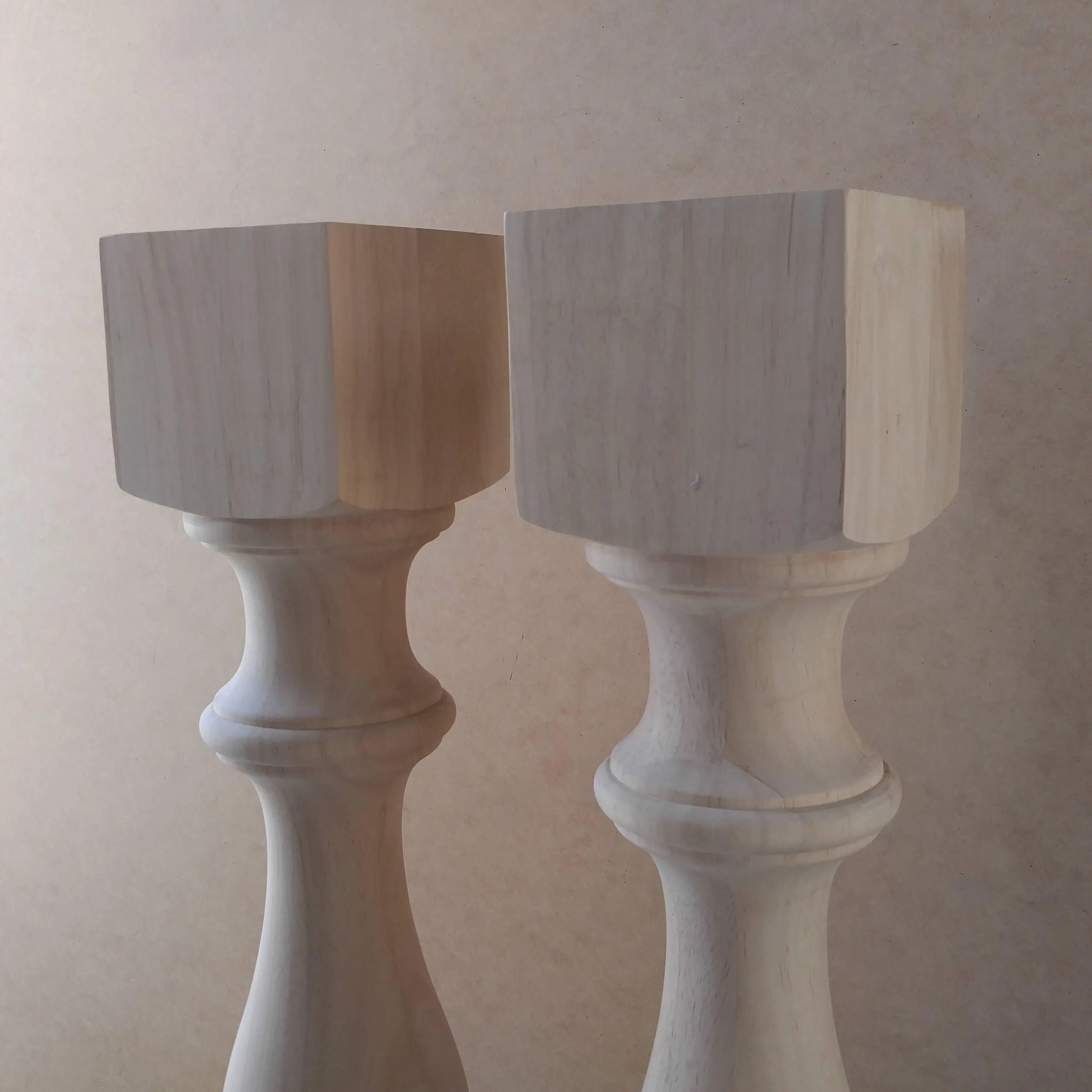 PAIR Unfinished Monastery Console Table Legs- Set of 2 Turned Posts