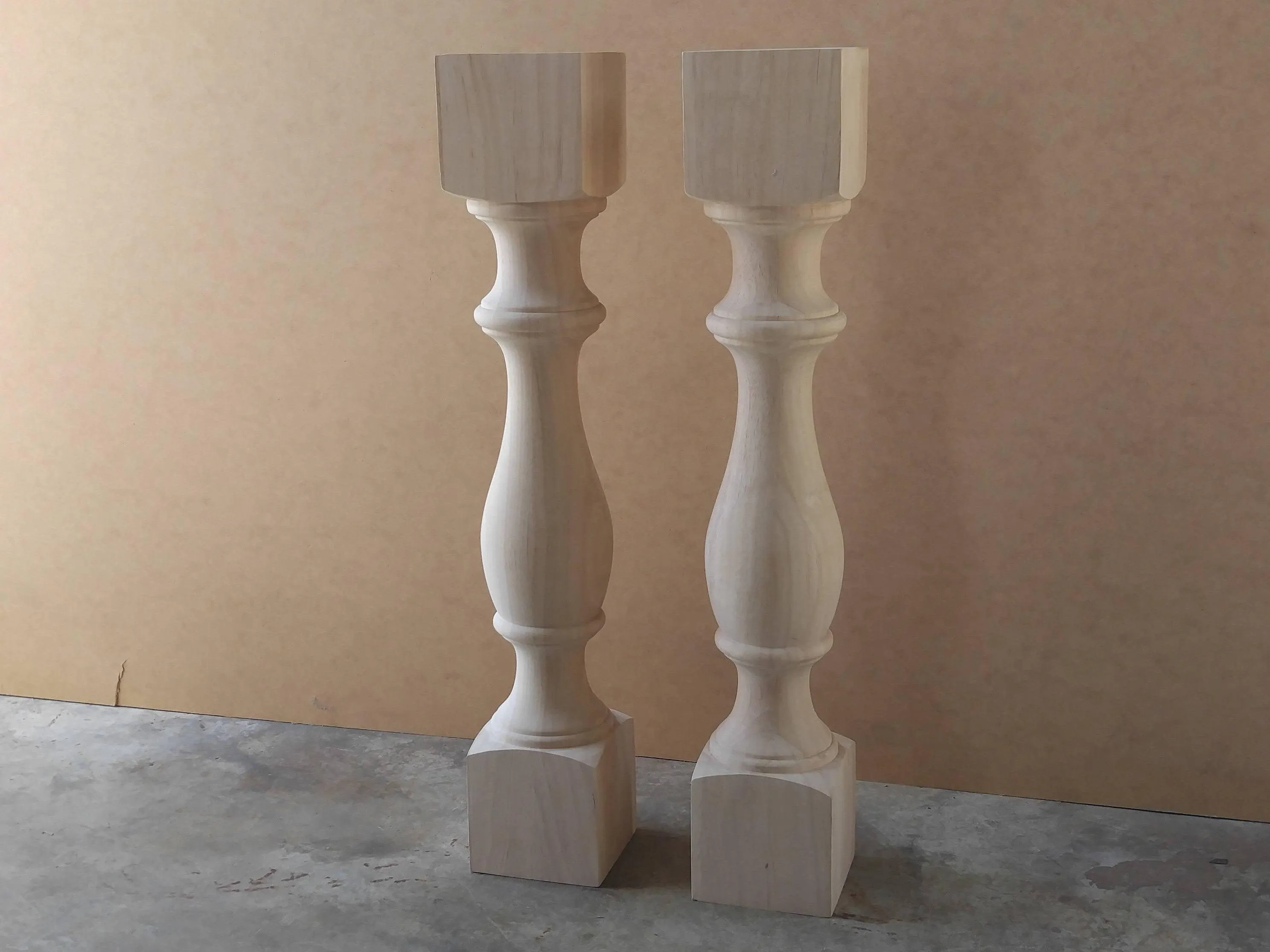 PAIR Unfinished Monastery Console Table Legs- Set of 2 Turned Posts