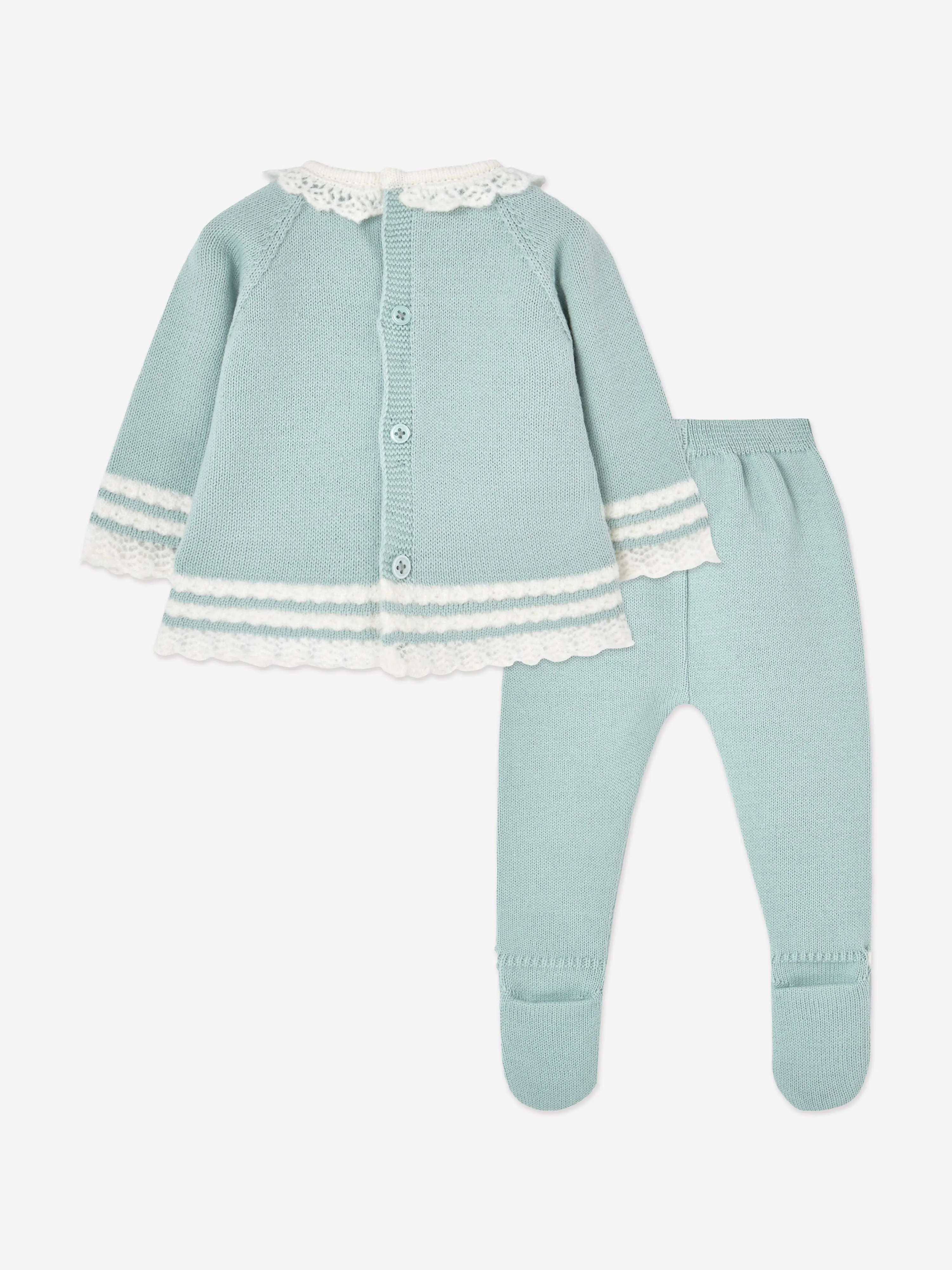 Paz Rodriguez Baby Girls Knitted 2 Piece Set in Green