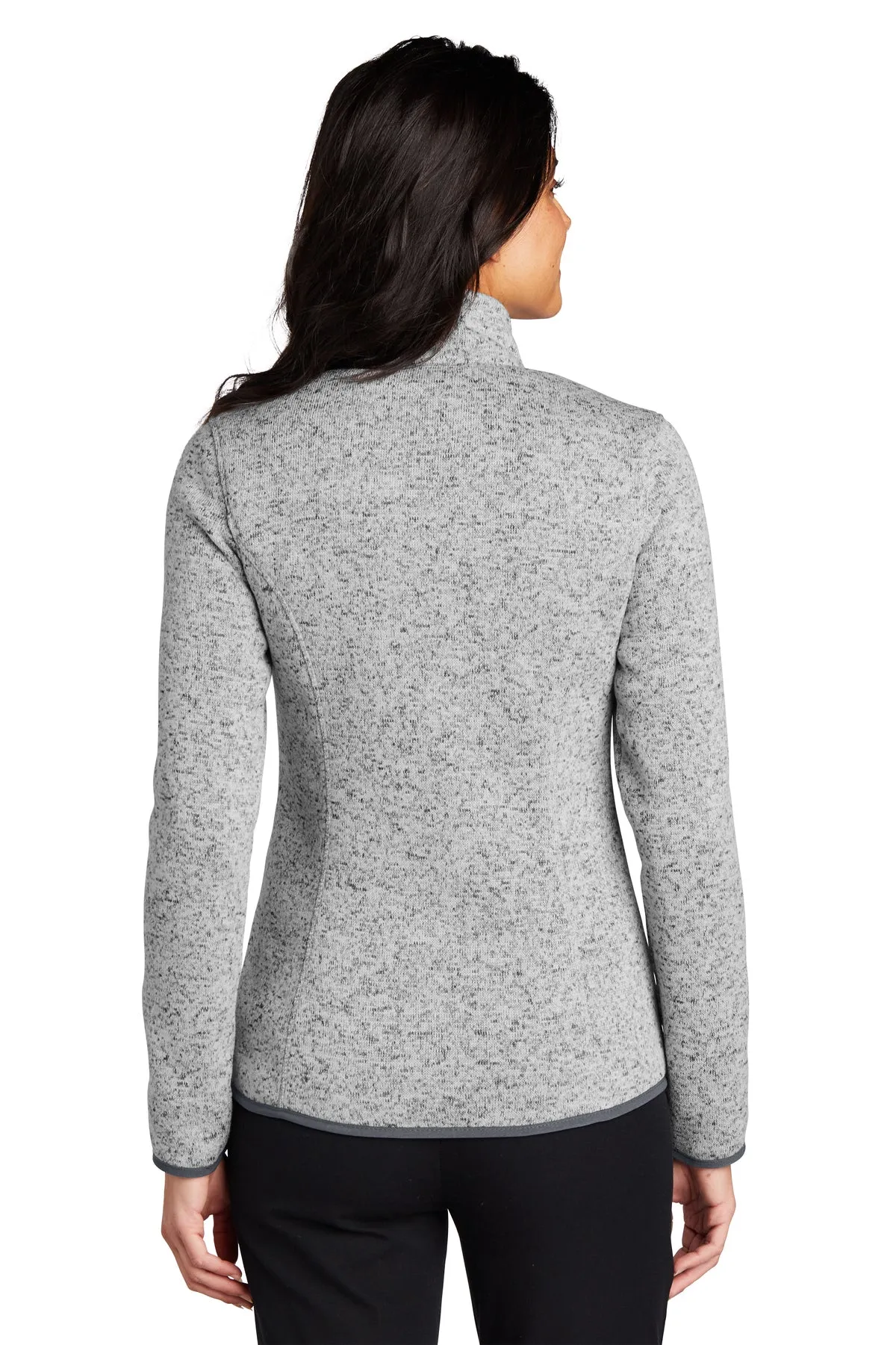 Port Authority Ladies Sweater Fleece Customized Jackets, Grey Heather