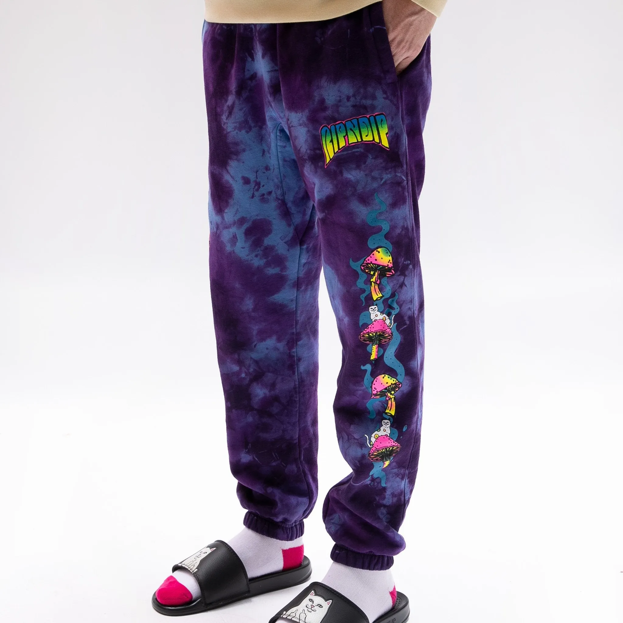 Psychedelic Sweat Pants (Purple Lightning Wash)