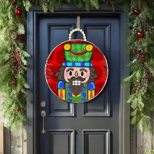 Red Circle Nutcracker Doorhanger