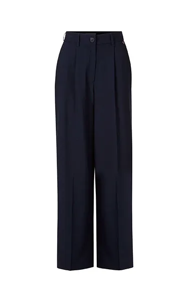 Rich & Royal Wide leg Pants Midnight Blue