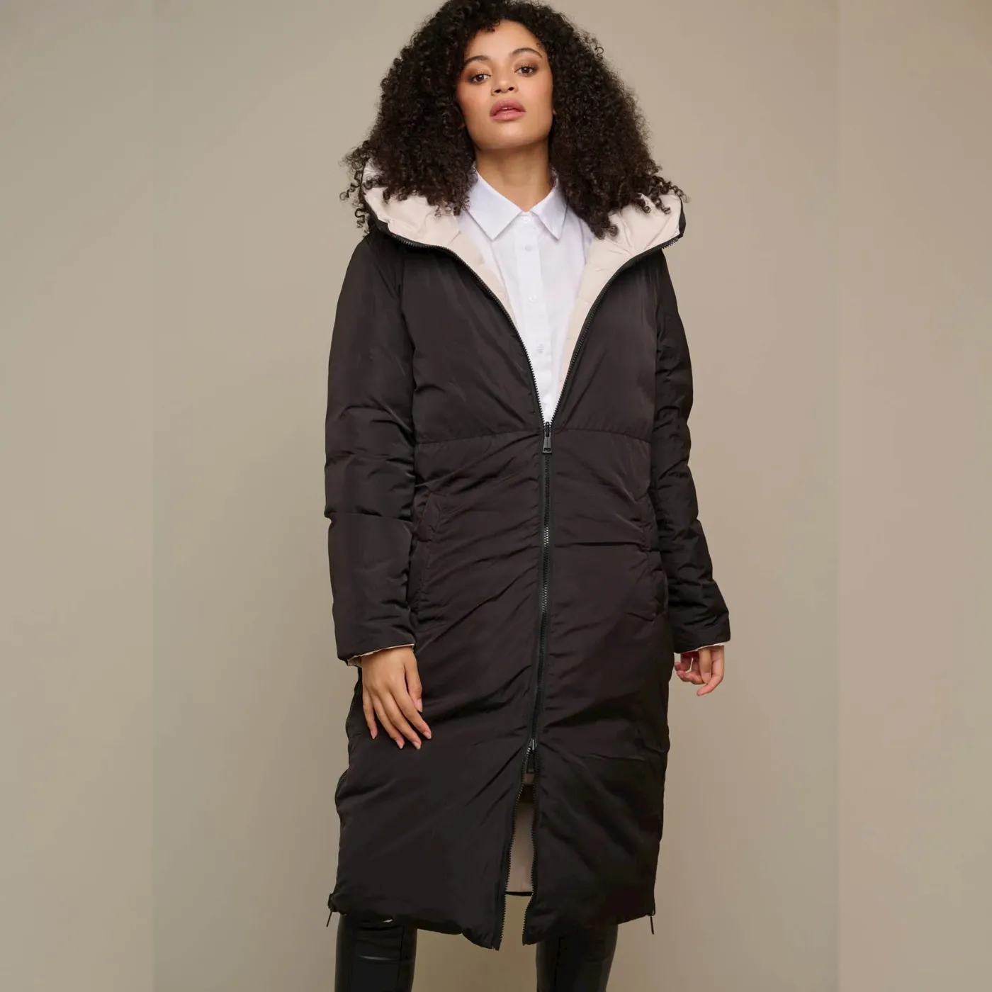 Rino & Pelle Keila Reversible Coat | Navy - Barberry / Stone - Black