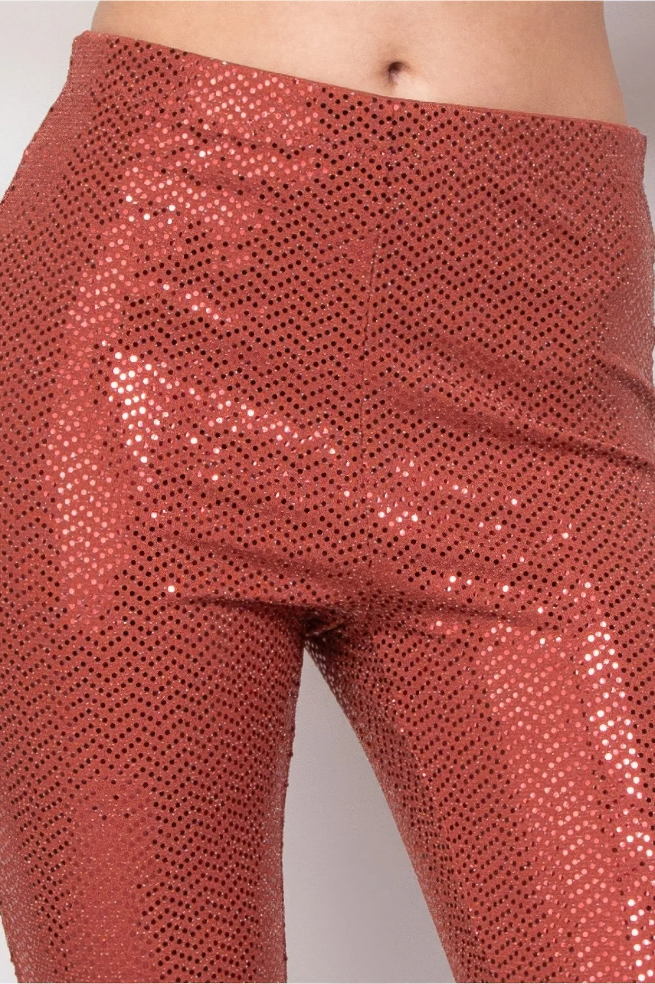 Sequined Fit & Flare Midrise Pants