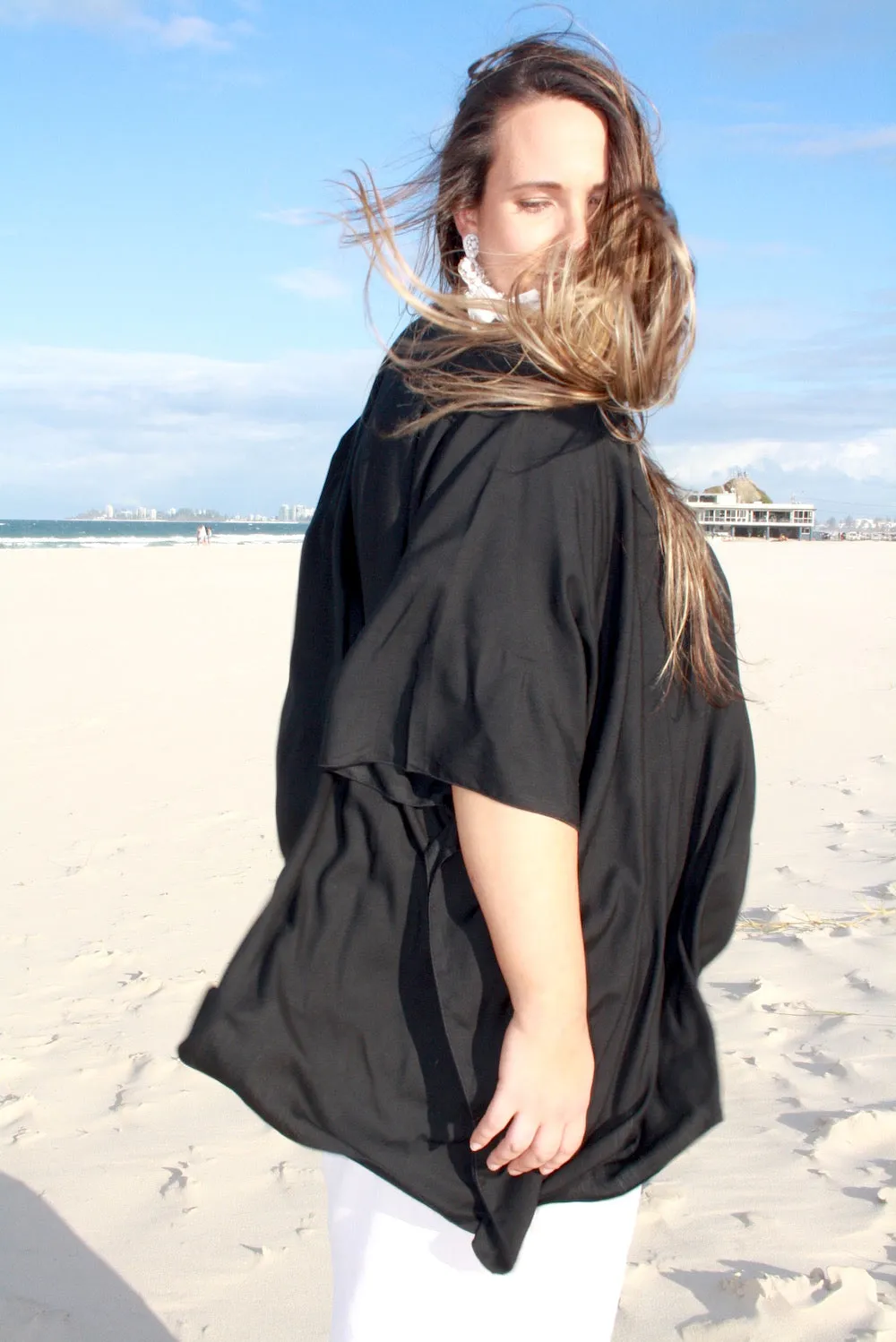 Short Kaftan In Black