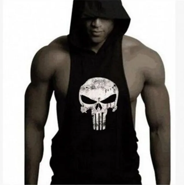 Skull Stringer Tank Top Men Professional Bodybuilding Vest Fitness Mens Sleeveless Crossfit Shirt Cotton Singlets Muscle Tops