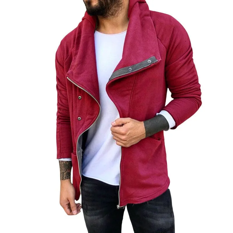 Solid Hooded Long Sleeve Jacket