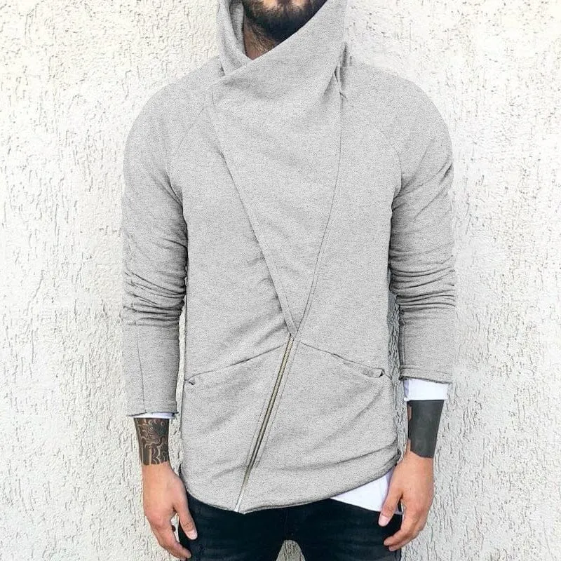 Solid Hooded Long Sleeve Jacket