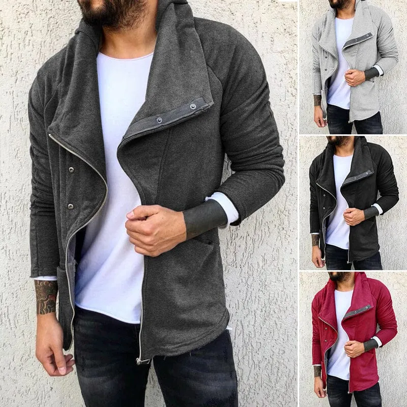 Solid Hooded Long Sleeve Jacket