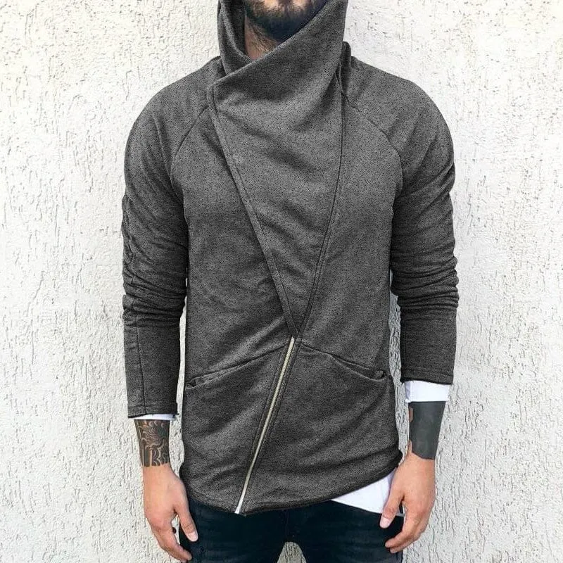 Solid Hooded Long Sleeve Jacket