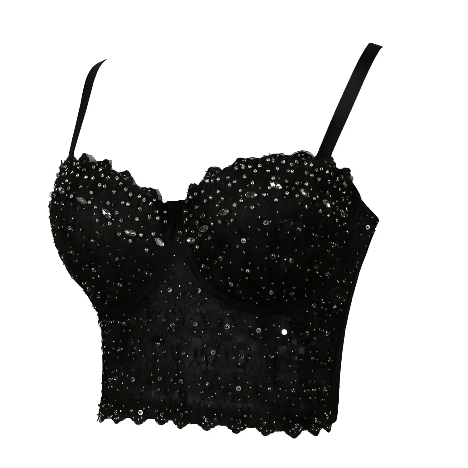 The Ayanna Crop Top Rhinestone Camisole - Multiple Colors