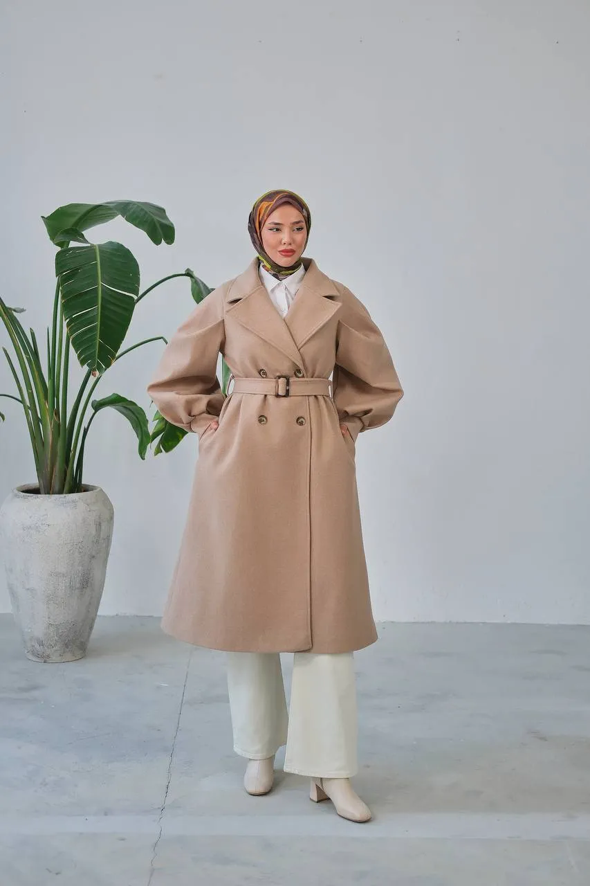 The Iconic Eva Double Breasted Balloon Sleeve Coat