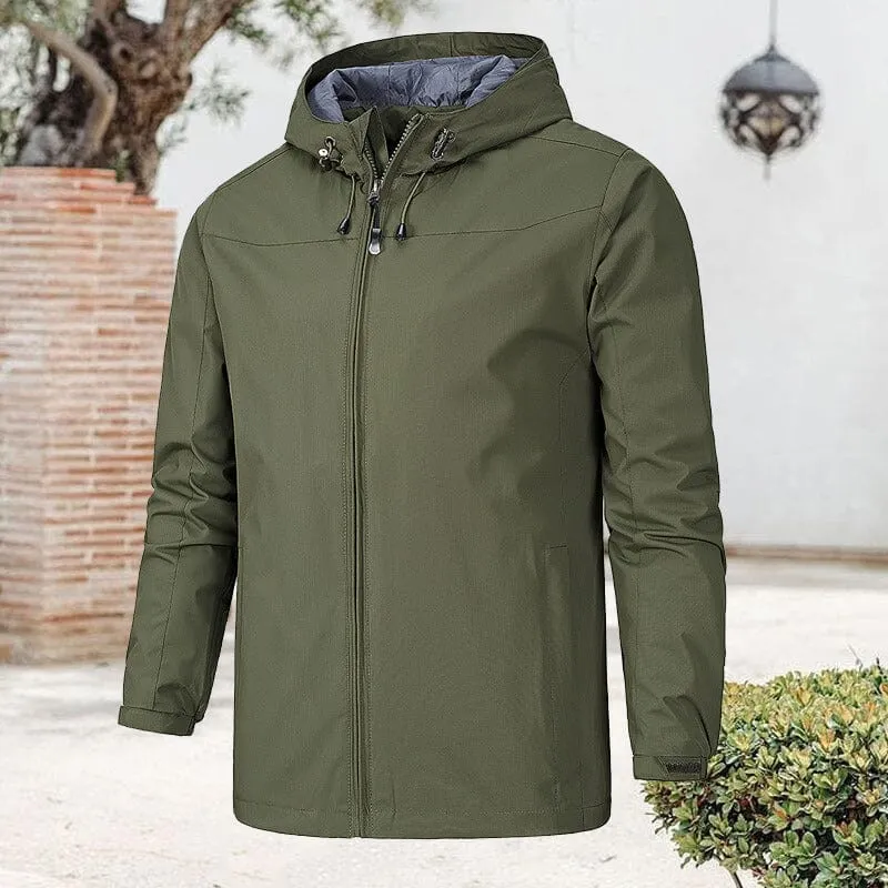 Thin Hooded Solid Color Jacket