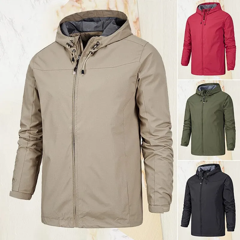 Thin Hooded Solid Color Jacket