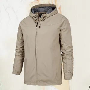 Thin Hooded Solid Color Jacket