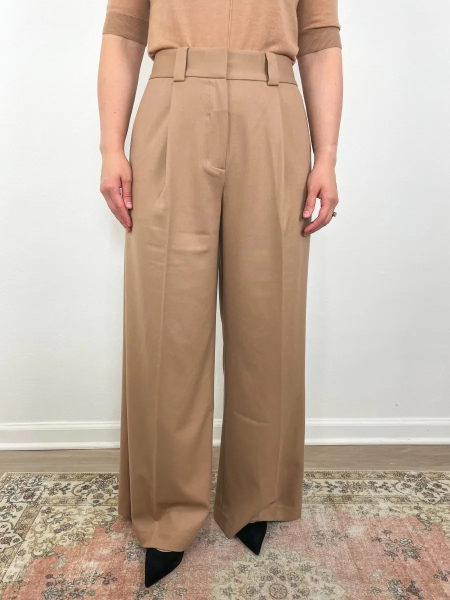 Tiffany Mid-Waisted Wide Leg Trouser in Camel