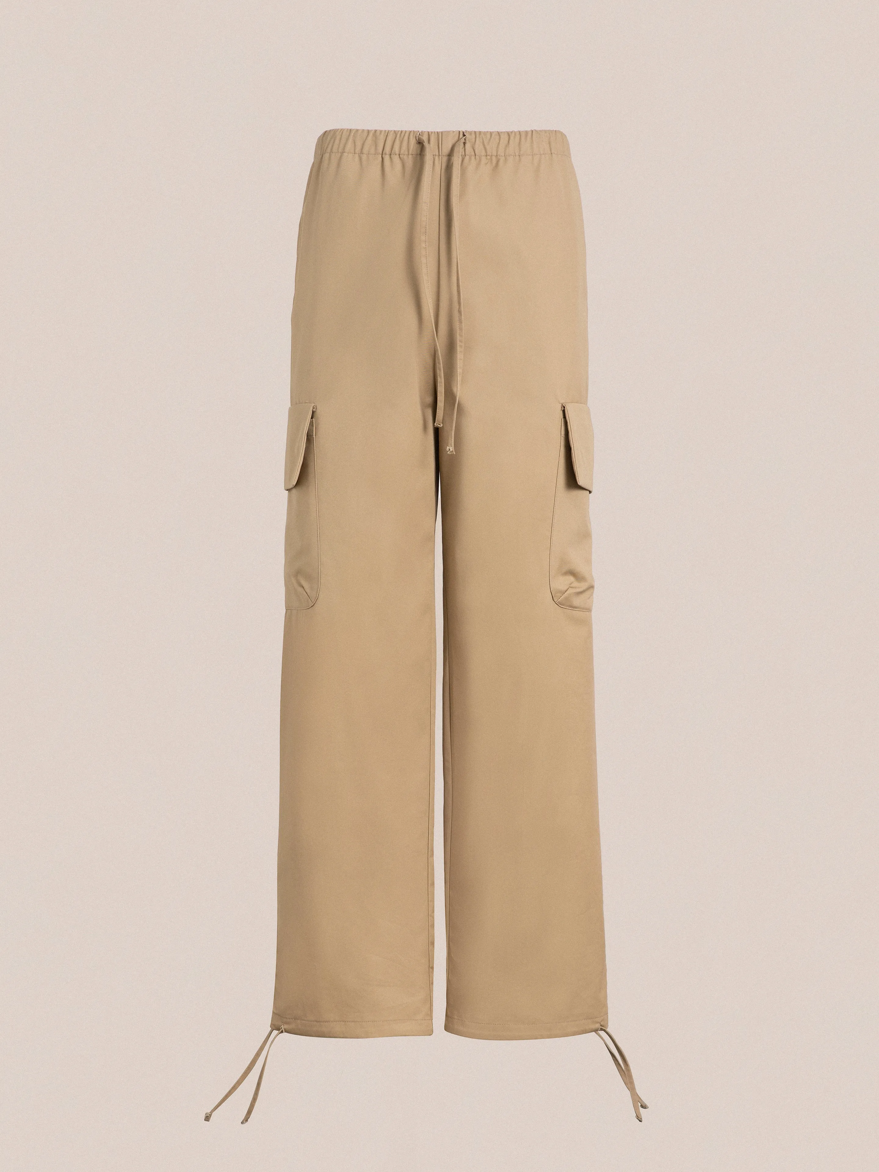 Twill Cargo Drawstring Pants