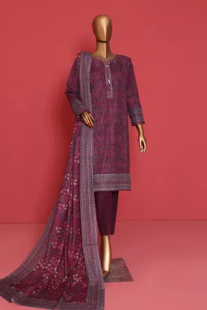 Wintry Prints By HZ Stitched 3 Piece Printed Khaddar Vol-01 Collection'2024-KP-103