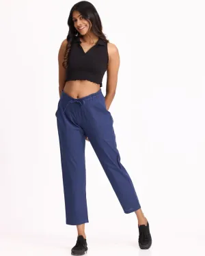 Women Straight Pants - Blue