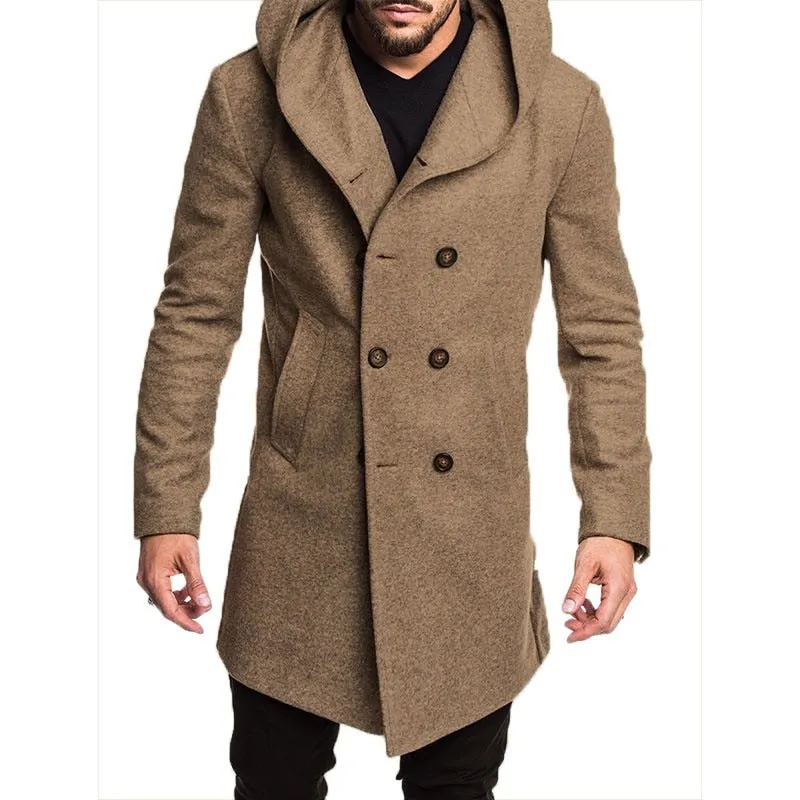 ZOGAA 2019 Fashion Mens Trench Coat Jacket Spring Autumn Mens Overcoats Casual Solid Color Woolen Trench Coat for Men Clothing