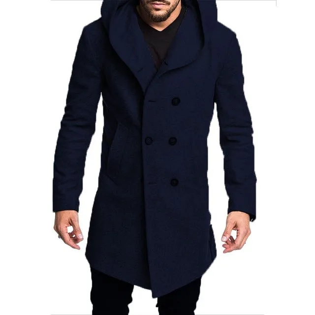 ZOGAA 2019 Fashion Mens Trench Coat Jacket Spring Autumn Mens Overcoats Casual Solid Color Woolen Trench Coat for Men Clothing